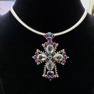 Nicky Butler Cross. Gorgeous. Gemstones. 925 silver. India.